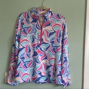 NWOT Vineyard Vines Rare Print 1/4 Zip Performance Size L